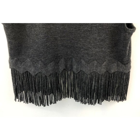 Maggy London Black Fringe Knit Vest  Sweater SZ Sm - Picture 3 of 5